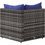  Kutna vrtna sofa od poliratana s jastucima siva | shoptok.hr