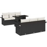  7-dijelni set vrtne sofe s jastučićima crnog poliratana 2-sjedna vrtna sofa s pohranom i jastučićima crnog poliratana | shoptok.hr