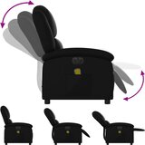  Električni masažni naslonjač od umjetne kože crni | shoptok.hr
