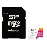SiliconPower Memorijska kartica microSDXC Color SR104 256 GB, UHS-I U1 A1 V10, s adapterom Slike