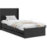  Okvir za krevet s pohranom i uzglavljem Crna 75 x 190 cm - Crna 75 x 190 cm | shoptok.hr