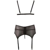 Cottelli Plus Size - čipkasto spodnje perilo Trio (črno) - XXL | Shoptok.si