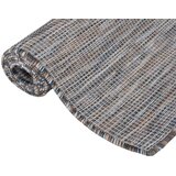  Zunanja preproga ploščato tkanje 140x200 cm rjava in modra, (20668940) | Shoptok.si