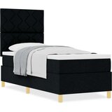 Box Postelja z vzmetnico z vzglavjem Črna 80 x 200 cm blago, (5000128392) | Shoptok.si