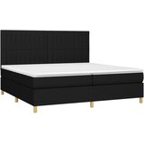  Krevet s oprugama i madracem crni 200x200 cm od tkanine | shoptok.hr