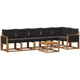  Set vanjskih sofa 7 kom. Prirodna i crna | shoptok.hr