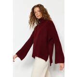 Trendyol Sweater - Burgundy - Oversize Cene