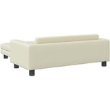  Dječja sofa s tabureom krem 100 x 50 x 30 cm od umjetne kože | Eponuda.com