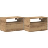 Maison Chic Stenski Dvo delni komplet Nočne omarice - Nočne mize artisan hrast 45x26x28,5 cm, (21690560) Cene