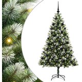  Umjetna jelka s pantenom i pahuljicama Zelena i bijela 180 cm | shoptok.hr