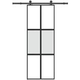 vidaXL Klizna vrata s priborom 76 x 205 cm kaljeno staklo i aluminij Cijene