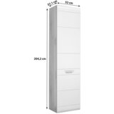 Mömax Garderobna Omara Auris, Bela, Hrast | Shoptok.si