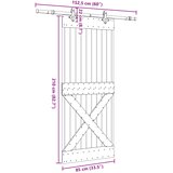  Klizna vrata NARVIK Prirodna i crna 85 x 210 cm (152,5 cm) | shoptok.hr
