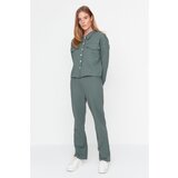 Trendyol Khaki Buttoned Pocket Detailed Knitted Top and Bottom Set | shoptok.hr