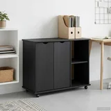 Mobilni ormar Siva 100 x 39 x 65 5 cm Čvrsto borovo drvo - Siva