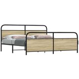 Metalni Kovinski posteljni okvir brez vzmetnice sonoma hrast 183x213 cm, (21607817) Cene