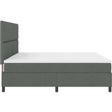 vidaXL Kutna opružna postelja s madracem Tamno siva 200x200 cm Tkanina | shoptok.hr