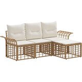  Set vanjskih sofa 4 pcs Prirodna i krema bijela Poliester | shoptok.hr