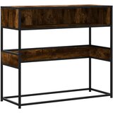 vidaXL Konzolna mizica dimljen hrast 90x35x80 cm inženirski les | Shoptok.si