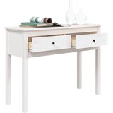 Konzolni stol bijeli 100x35x75 cm od masivne borovine | shoptok.hr