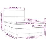  box spring s madracem LED svjetlosivi 140x190 cm tkanina | shoptok.hr