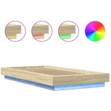 vidaXL okvir za krevet s led svjetlima boja hrasta 100 x 200 cm drveni | shoptok.hr