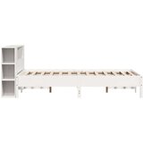 vidaXL Knjižna postelja brez vzmetnice bela 150x200 cm trdna borovina | Shoptok.si