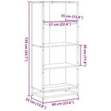  Polica za knjige Siva Sonoma 60x35x139 cm Konstruirano drvo | shoptok.hr