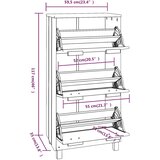 Ormarić za cipele HAMAR boja meda 59,5x35x117 cm od borovine | shoptok.hr