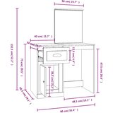  Toaletni stolić s ogledalom boja hrasta 90x50x132,5 cm drveni | shoptok.hr