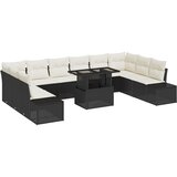 vidaXL Vrtni kavč Paket 11 Črna Ratan 11-delni zunanji kavč Pravokotna, (22067782) | Shoptok.si