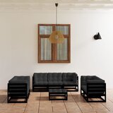 Maison Chic Seti vrtnega pohištva - Vrtna garnitura - Vrtni pohištvo set 8-delna z blazinami trdna borovina, (21797807) | Shoptok.si