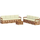  Setovi sofa 9 pcs Prirodna i krem Čvrsto drvo akacije | Eponuda.com