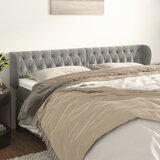  Uzglavlje s ušima svjetlosivo 183x23x78/88 cm baršunasto | shoptok.hr