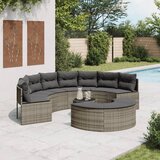 The Living Store Vrtna sedežna garnitura 3-delna polkrožna temno siv PE ratan - Vrtna Sedežna Garnitura, (21478634) | Shoptok.si
