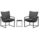 Vrtna sedežna garnitura 3 pcs Črna in anthracit Jeklo, (5000262195) | Shoptok.si