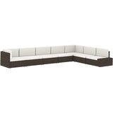  Modularna kutna sofa od poliratana s lijevim naslonom crna | shoptok.hr