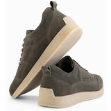 Ombre Lightweight suede men's sports style sneakers - olive | ePonuda.com