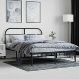  Metalni okvir za krevet s uzglavljem crni 140x190 cm | shoptok.hr