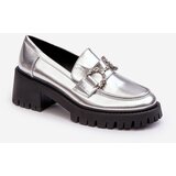 Boto Women's Leather Half-Boots On Massive Heel Silver Lemmitty | Shoptok.si