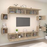 8-dijelni set TV ormarića boja hrasta sonome konstruirano drvo | shoptok.hr