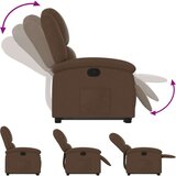 vidaXL Naslonjač na podizanje od tkanine smeđi | shoptok.hr