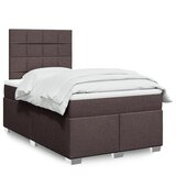 vidaXL Krevet box spring s madracem tamnosmeđi 120 x 190 cm od tkanine | shoptok.hr