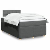 vidaXL Krevet s oprugama i madracem tamnosivi 120 x 200 cm od tkanine | shoptok.hr