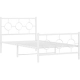 vidaXL Metalni okvir kreveta uzglavlje i podnožje bijeli 100x200 cm | shoptok.hr