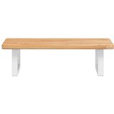  Zidna polica za umivaonik od čelika i masivne hrastovine Smeđa 60 x 40 x 2.5 cm | shoptok.hr