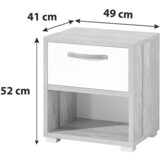 CARRYHOME nočna omarica, naravne barve, bela | Shoptok.si