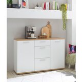 MID.YOU ŠIROKA KOMODA, bela, hrast artisan | Shoptok.si