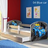  Dječji krevet ACMA s motivom, bočna sonoma + ladica 160x80 cm 04 Blue Car | shoptok.hr