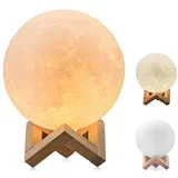 Namizna 3D USB LED polnilna svetilka luna 2700K-6500K s stikalom na dotik